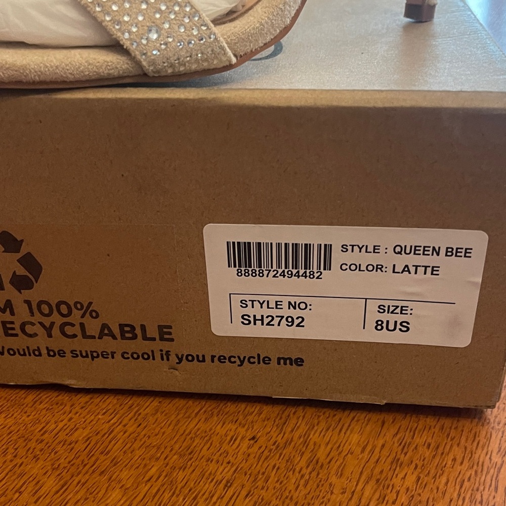 London Rag Rhinestone Heels zip back - Picture 2 of 6